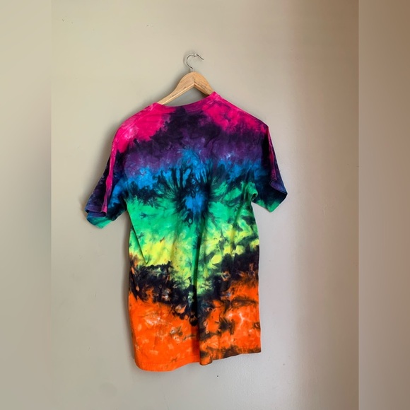 Liquid blue tie dye t shirt multicolor rainbow color - Picture 5 of 6